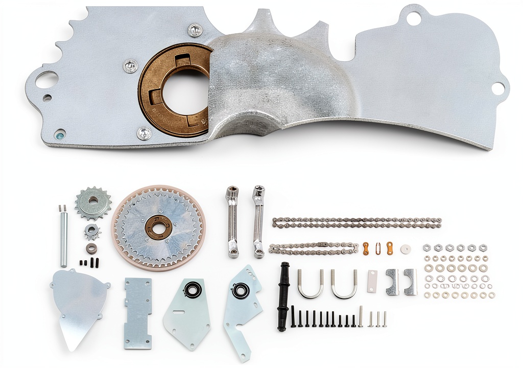 Installing MUSESPANI 2‑Stroke Bicycle Engine Conversion Kit on a wooden workbench