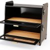 SNTD Bread Box - Kitchen Countertop Bread Storage Container with Bamboo Cutting Board, Adjustable Vent Hole Dials, Black-8