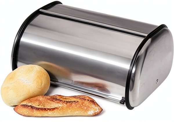 Stainless Steel Bread Box by HOME IT – 16.5×10×8 inch Flip Top-1