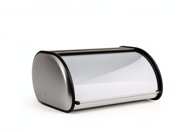 Stainless Steel Bread Box by HOME IT – 16.5×10×8 inch Flip Top-5