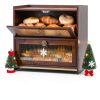 Bread Box MEEPO Large 100% Bamboo Double Layer with Cutting Board-1