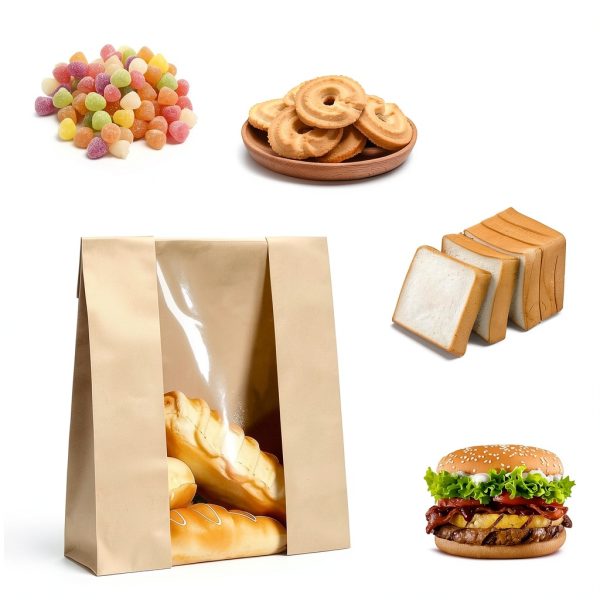 Kraft Sourdough Bread Bags QPEY 50 Pack 13.7x8.2in Thick Clear Window-6