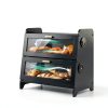 SNTD Bread Box - Kitchen Countertop Bread Storage Container with Bamboo Cutting Board, Adjustable Vent Hole Dials, Black-2