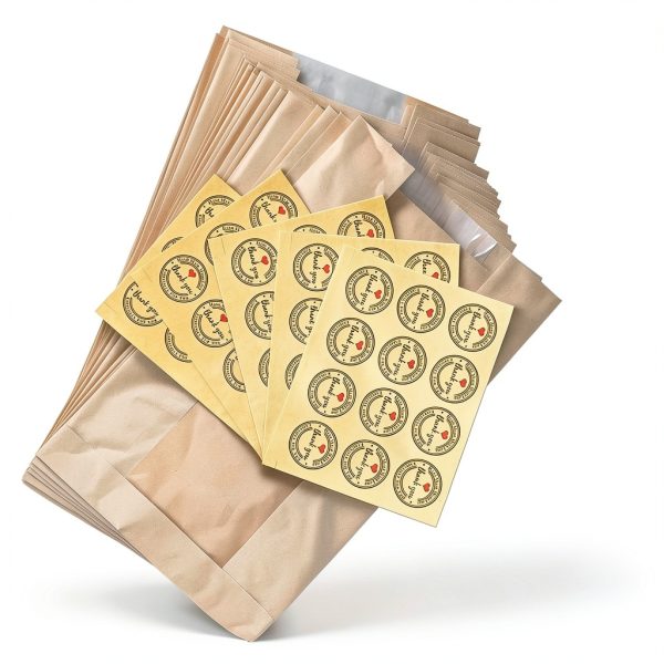 Kraft Sourdough Bread Bags QPEY 50 Pack 13.7x8.2in Thick Clear Window-2