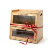 Extra Large Bamboo Bread Box Gennua Kitchen Dual Layer Storage-7