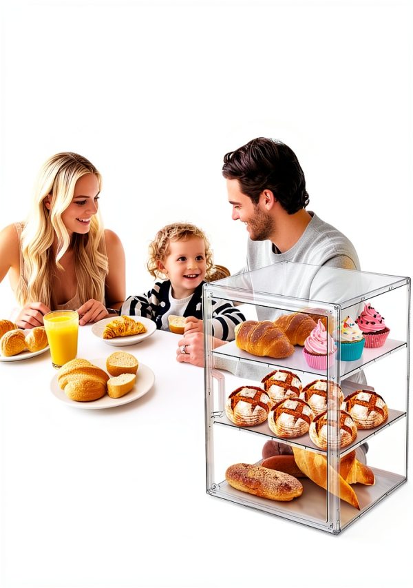 Pastry Display Case Bread Box 4 Layer Adjustable Capacity by MEI NIAN-2
