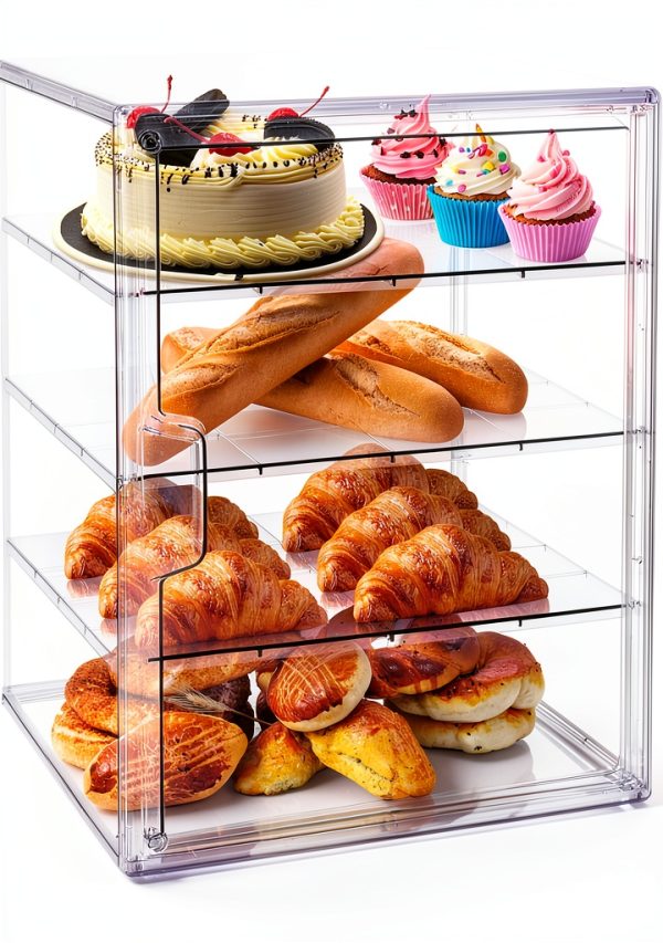Pastry Display Case Bread Box 4 Layer Adjustable Capacity by MEI NIAN-0