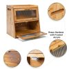 Extra Large Bamboo Bread Box Gennua Kitchen Dual Layer Storage-1