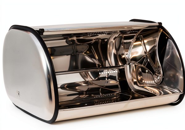 Stainless Steel Bread Box by HOME IT – 16.5×10×8 inch Flip Top-2