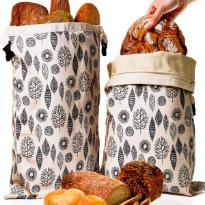 OHIYO Reusable Beeswax Bread Bags for Freezer & Refrigerator, 17"×13" Natural Beeswax-Lined Cotton Storage Bags Airtight Freshness Keeper for Homemade, Bakery Essentials (2 Pack)-0
