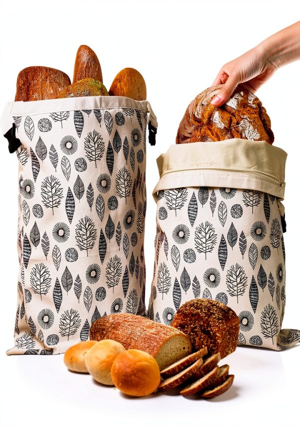 OHIYO Reusable Beeswax Bread Bags for Freezer & Refrigerator, 17"×13" Natural Beeswax-Lined Cotton Storage Bags Airtight Freshness Keeper for Homemade, Bakery Essentials (2 Pack)-0