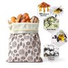 OHIYO Reusable Beeswax Bread Bags for Freezer & Refrigerator, 17"×13" Natural Beeswax-Lined Cotton Storage Bags Airtight Freshness Keeper for Homemade, Bakery Essentials (2 Pack)-3