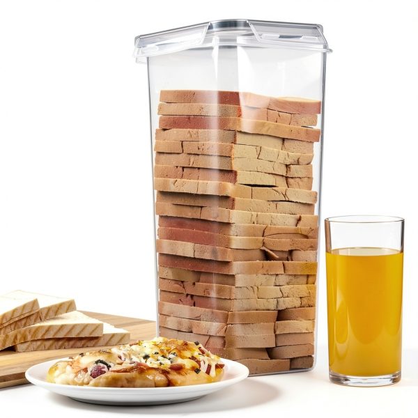 Tiawudi 2 Pack Bread Box, Plastic Bread Container, Bread Storage for Kitchen Counter, Bread Keeper with Airtight Lid, Tall Bread Saver, Sandwich Bread Holder, 5.6 Qt / 5.3L Each-5