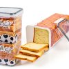 Tiawudi 2 Pack Bread Box, Plastic Bread Container, Bread Storage for Kitchen Counter, Bread Keeper with Airtight Lid, Tall Bread Saver, Sandwich Bread Holder, 5.6 Qt / 5.3L Each-2