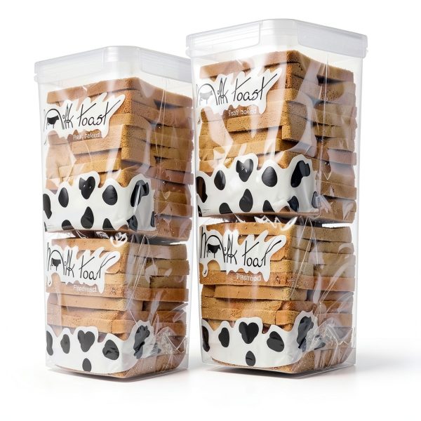 Tiawudi 2 Pack Bread Box, Plastic Bread Container, Bread Storage for Kitchen Counter, Bread Keeper with Airtight Lid, Tall Bread Saver, Sandwich Bread Holder, 5.6 Qt / 5.3L Each-4